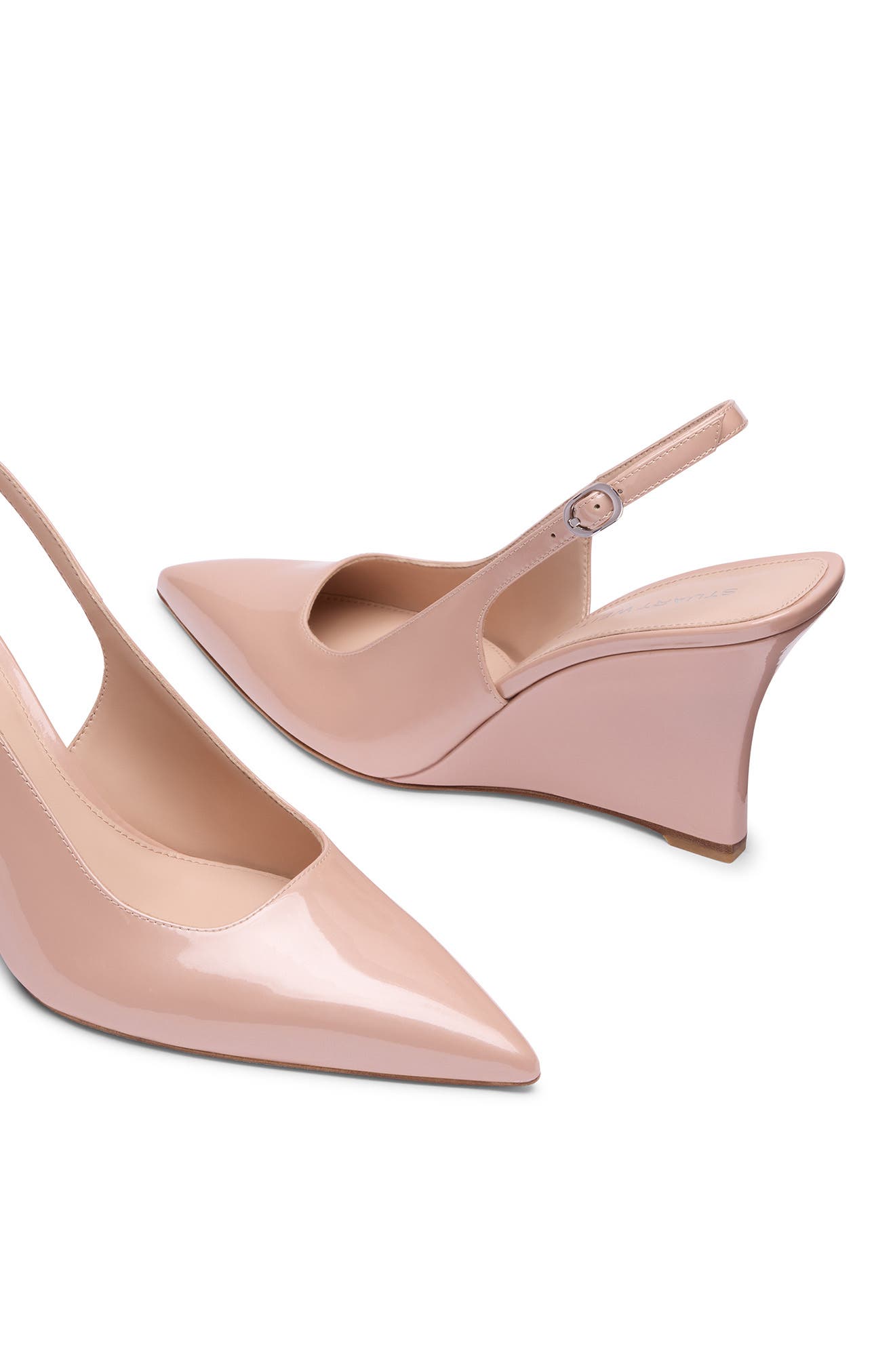 Stuart Weitzman Vinnie Slingback Wedge 85, Alternate, color, Blushful