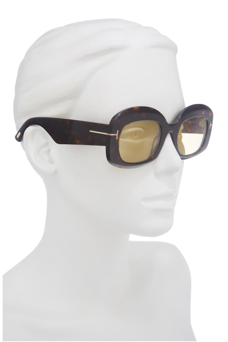 53mm Square Sunglasses, Alternate, color, DARK HAVANA / BROWN