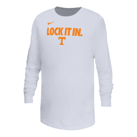 Youth Nike White Tennessee Volunteers On-Court Bench Legend Dri-FIT Long Sleeve T-Shirt