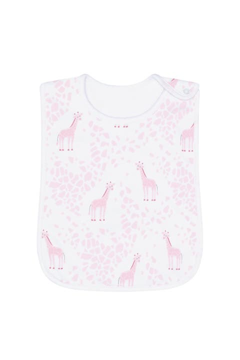 Pink Giraffe Print Feeding Bib - Baby
