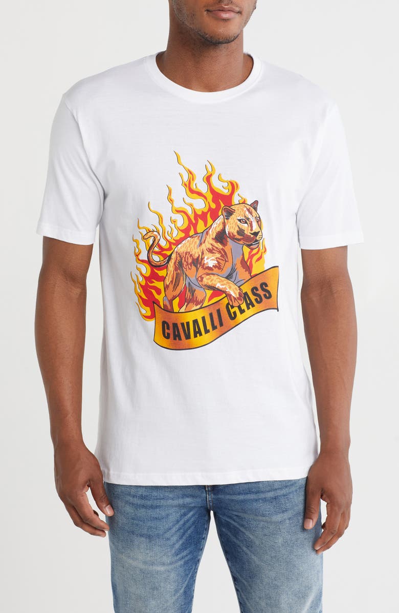 Cavalli Class Graphic T-Shirt, Main, color, White