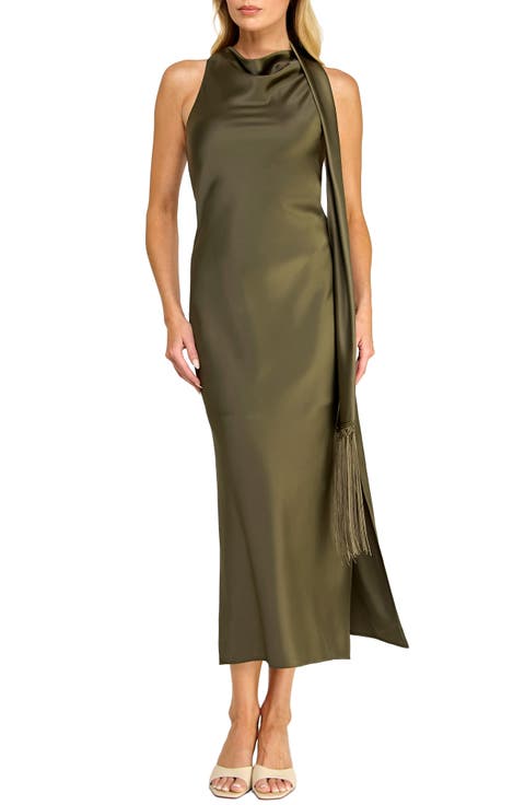 Sash Detail Satin Maxi Dress