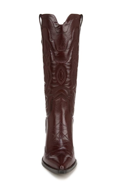Sam Edelman James Wide Calf Western Boot Spiced Pecan Leather In Spiced Pecan