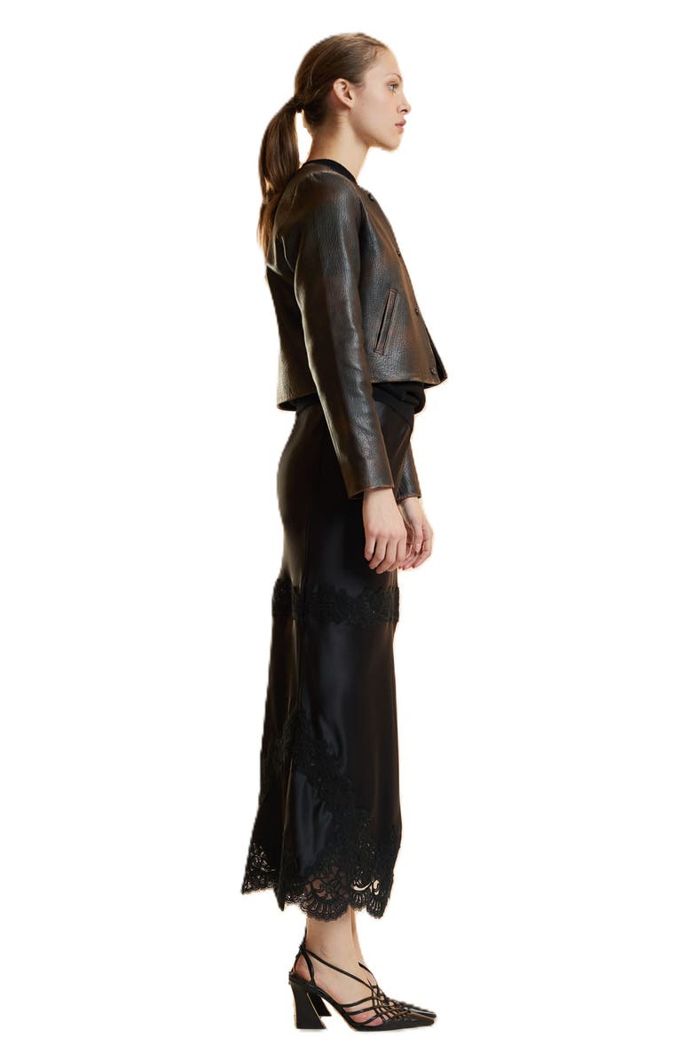 Cynthia Rowley Leather Jacket, Alternate, color, Brown