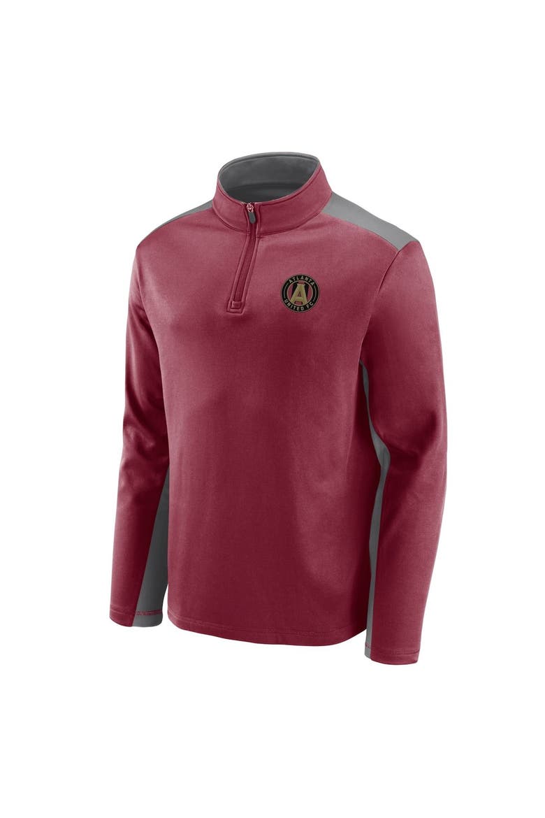 Men's Fanatics Branded Red Atlanta United FC Primary Logo 1/4-Zip Fleece Jacket, Alternate, color, Red