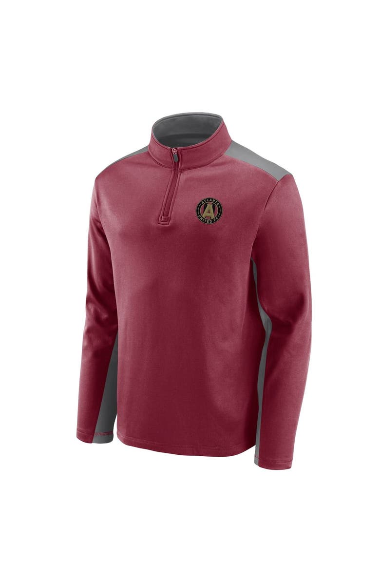 FANATICS Men's Fanatics Branded Red Atlanta United FC Primary Logo 1/4-Zip Fleece Jacket, Alternate, color,