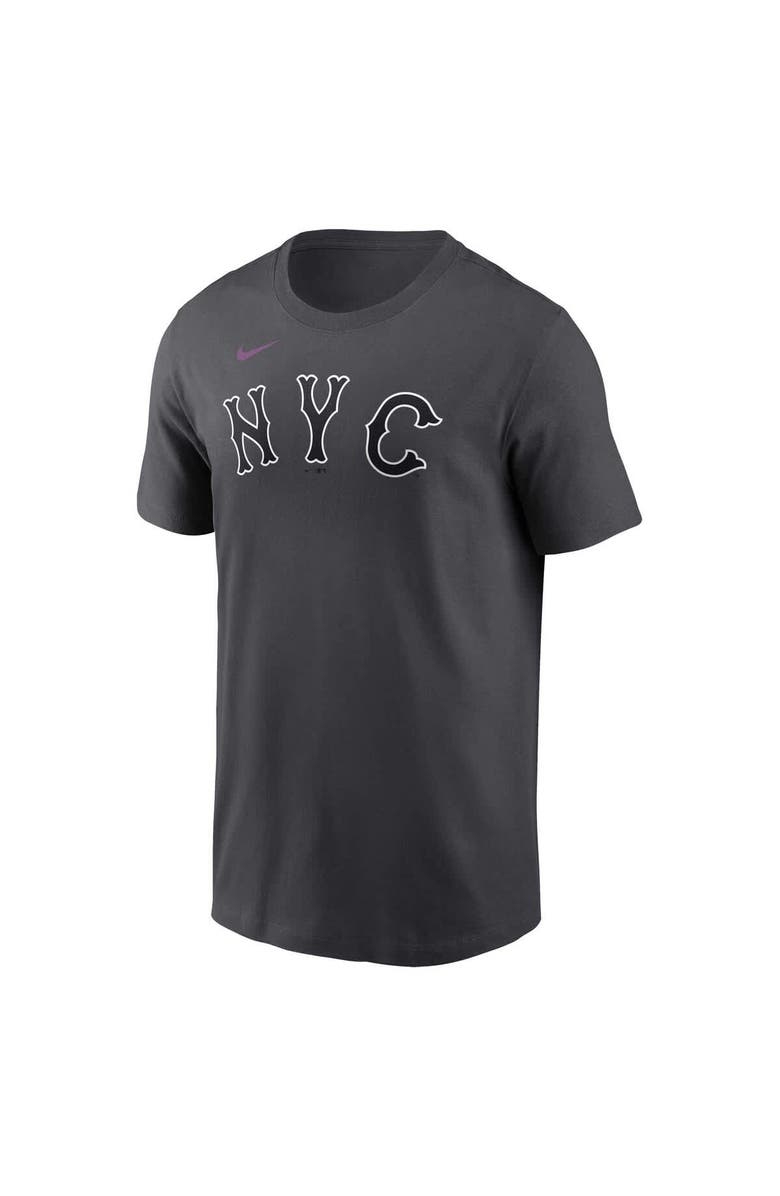 Nike Men's Nike Francisco Alvarez Charcoal New York Mets 2024 City Connect Fuse Name & Number T-Shirt, Alternate, color, 