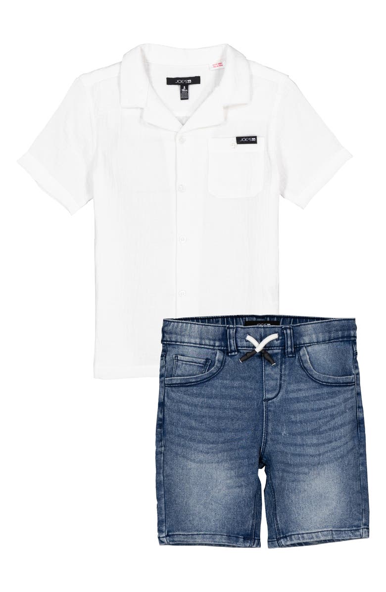 Joe's Jeans Kids' Camp Shirt & Denim Shorts Set, Main, color,