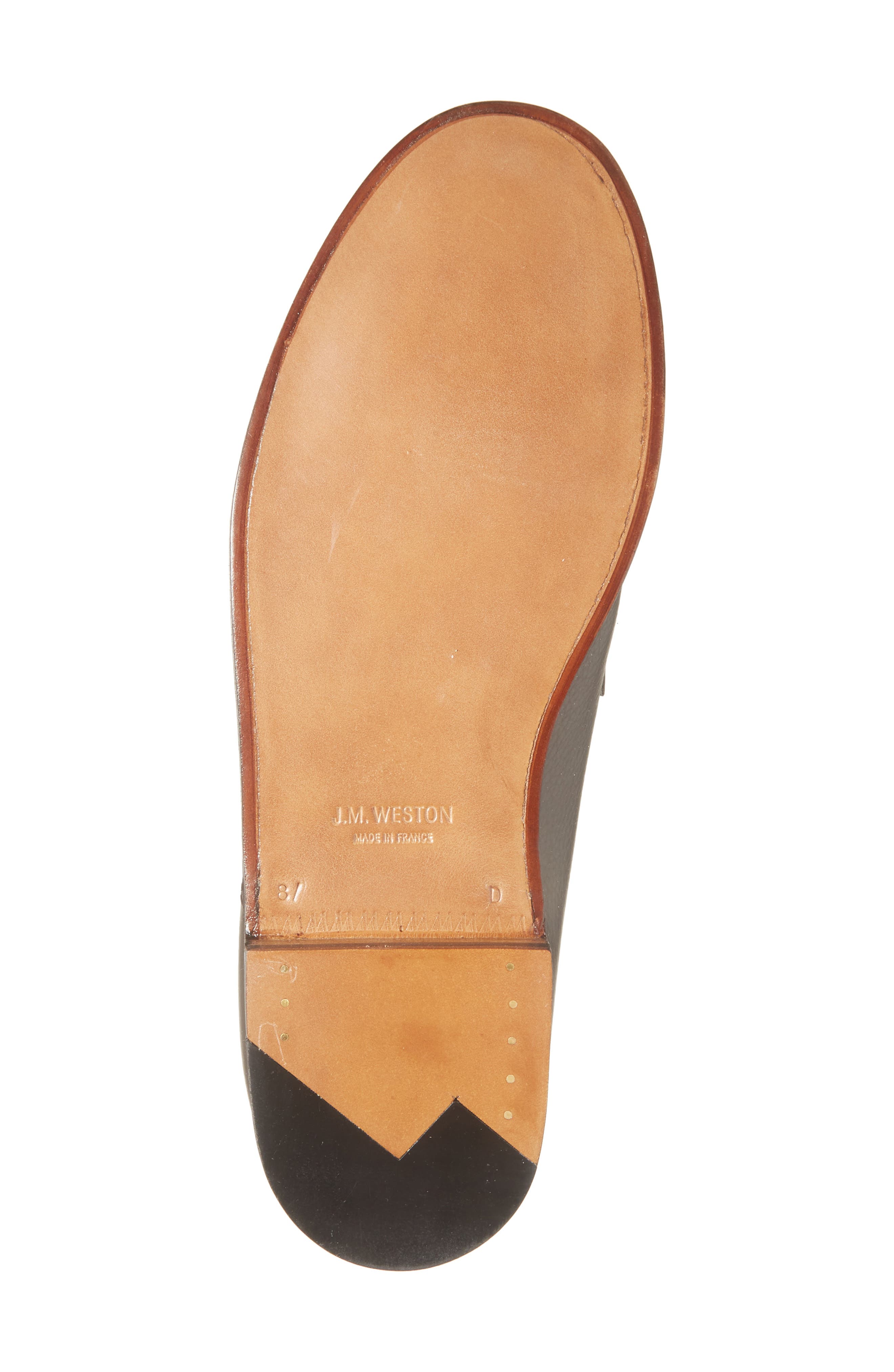 JM WESTON 180 Colorblock Penny Loafer, Alternate, color, Dark Brown/ Brown Suede