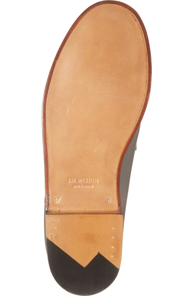 JM WESTON 180 Colorblock Penny Loafer, Alternate, color, Dark Brown/ Brown Suede