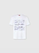 UM Crew-neck Cotton T-shirt With Wave Print And Logo