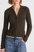 Madewell Cable Knit Zip Cardigan