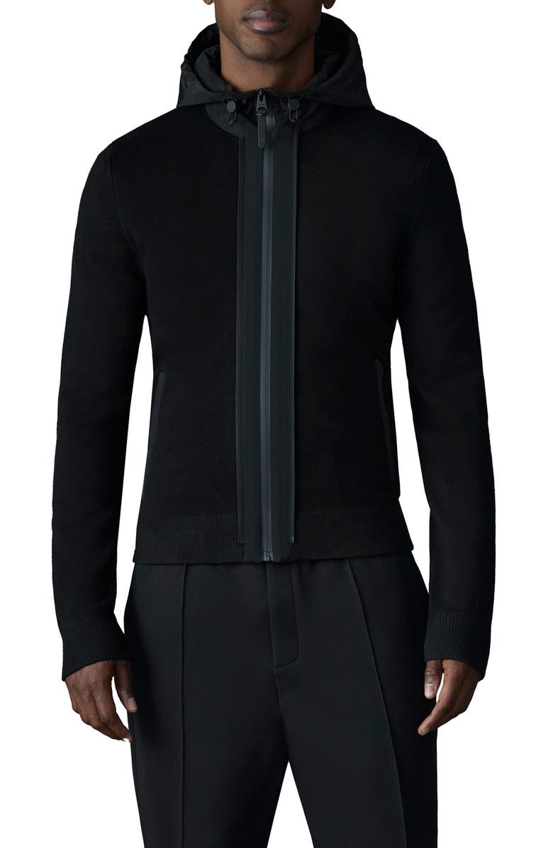 Mackage Barrett 2-in-1 Quilted Hybrid Recycled Down Jacket, Alternate, color, Black