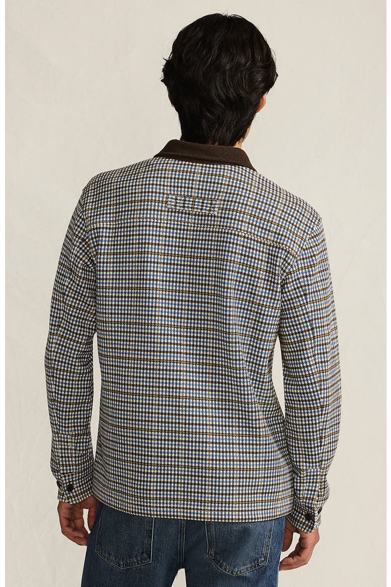 Long Sleeve Corduroy Collar Bedford Rib Quarter Zip, Alternate, color, Ivory Latte/Brown Houndstooth