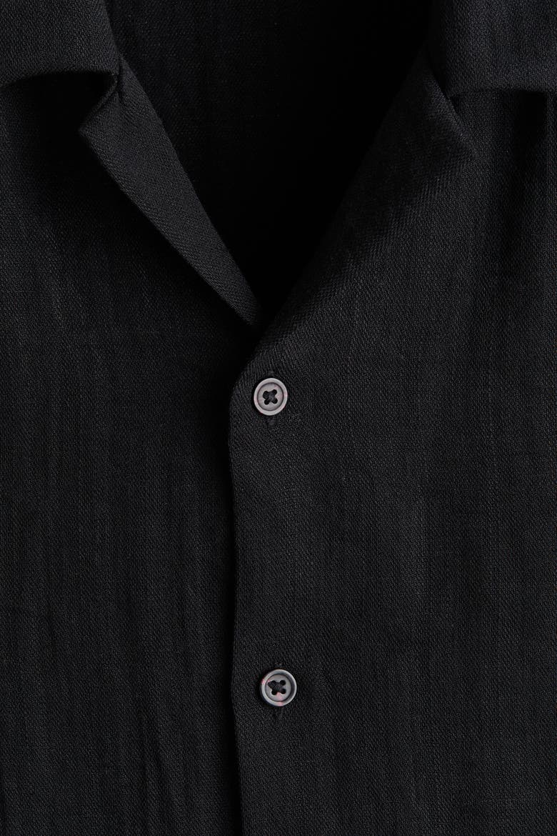 Relaxed Fit Resort Shirt, Alternate, color, Black