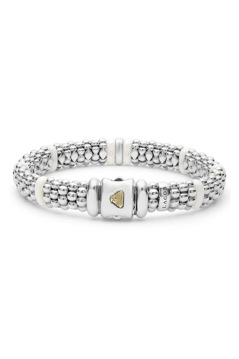 White Caviar Diamond Station Bracelet, Alternate, color, SILVER/ DIAMOND