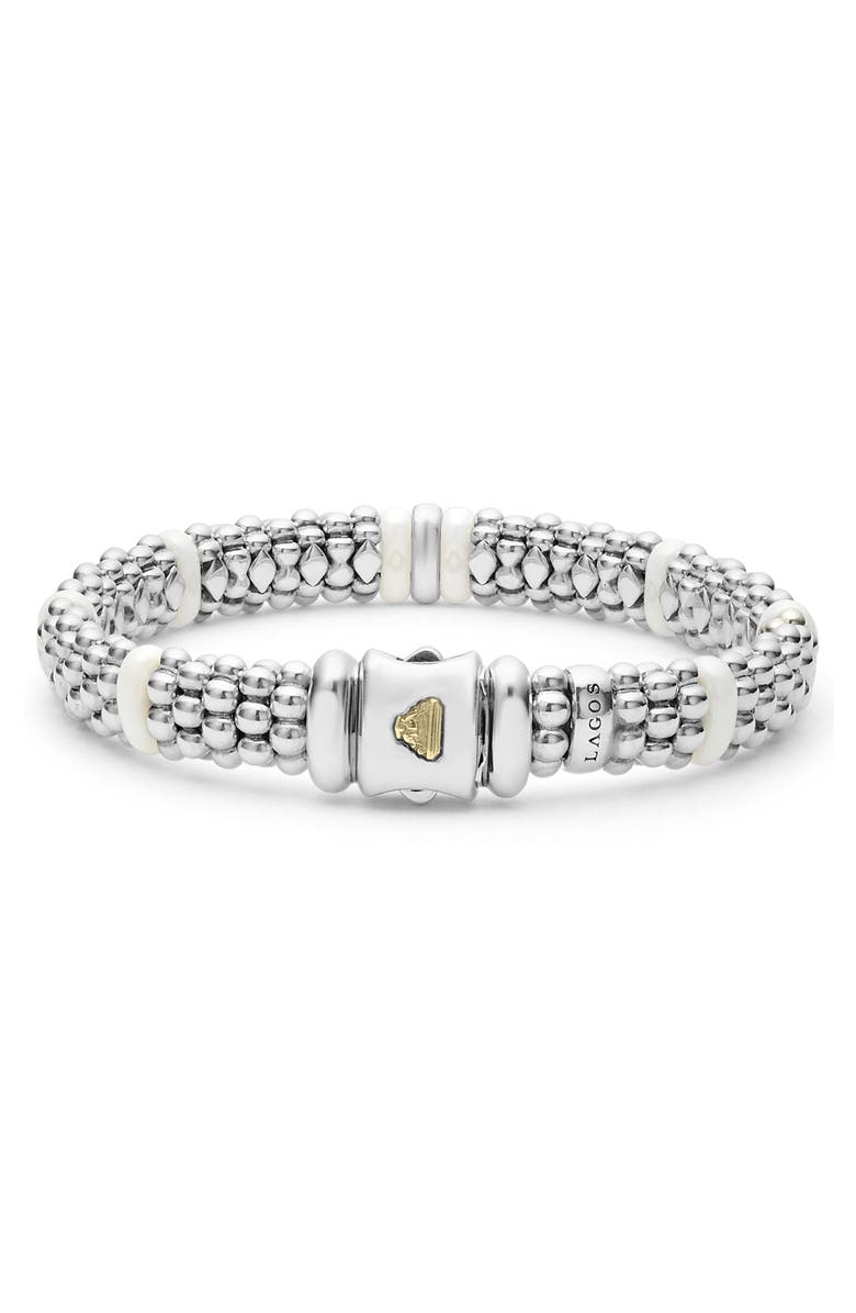LAGOS White Caviar Diamond Station Bracelet, Alternate, color, White