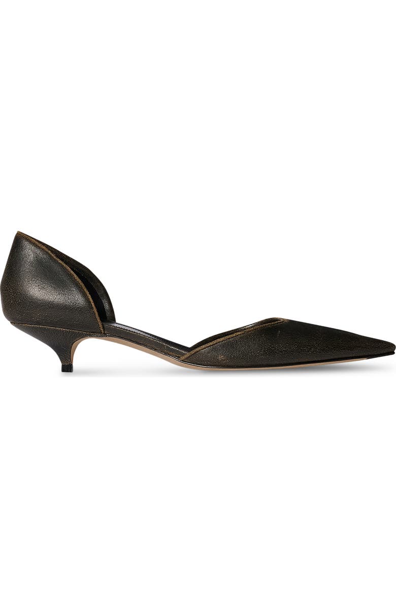 The Row Liisa Pointed Toe Kitten Heel d'Orsay Pump, Alternate, color, Dark Brown