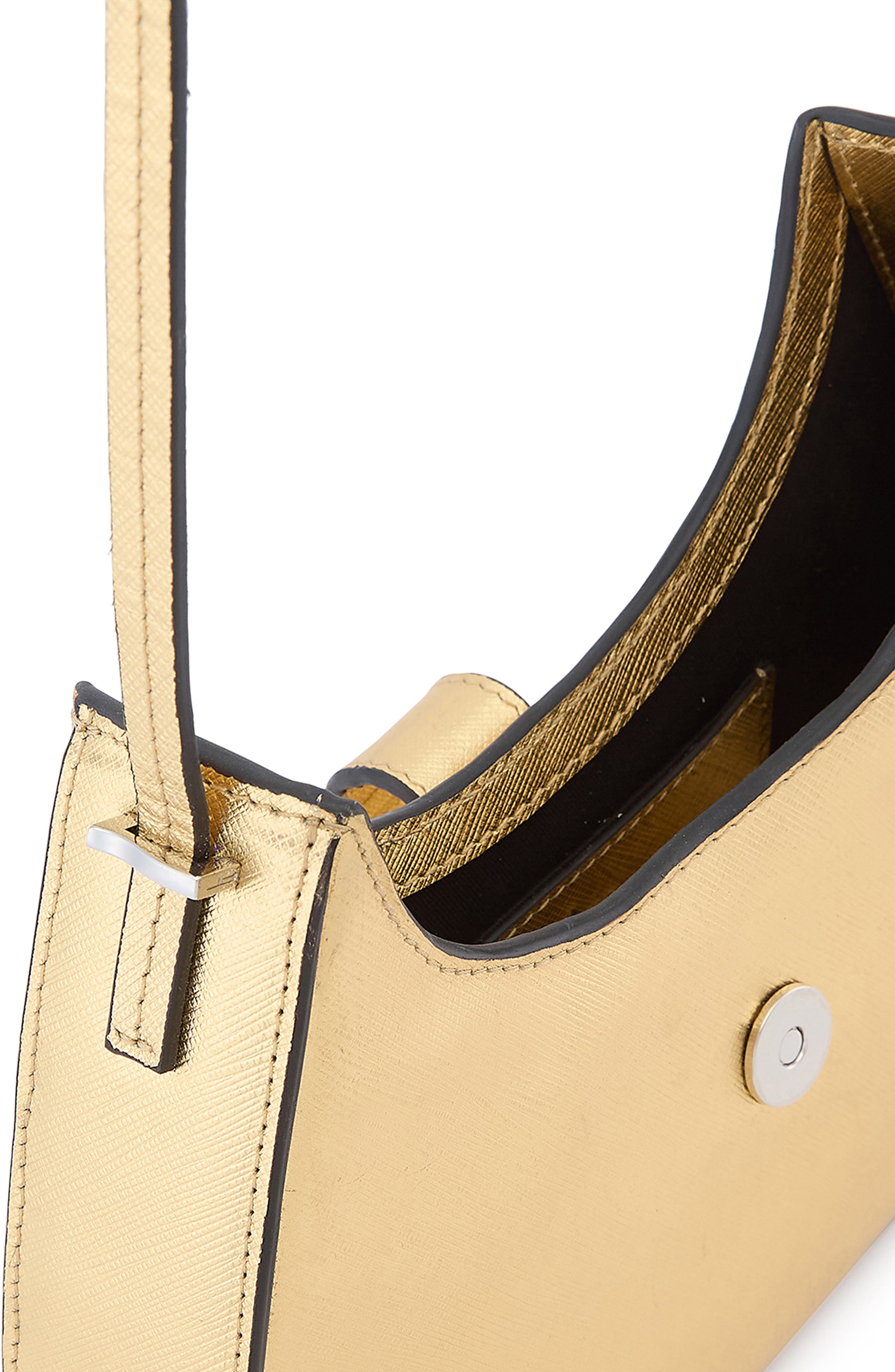 Mini Leena Metallic Leather Crossbody Bag, Alternate, color, GOLD