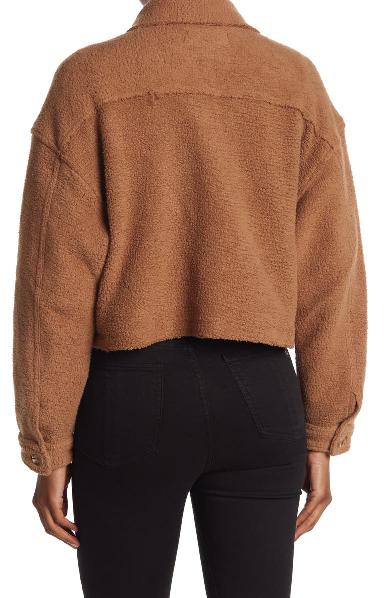 BLANKNYC Fleece Crop Trucker Jacket, Alternate, color,
