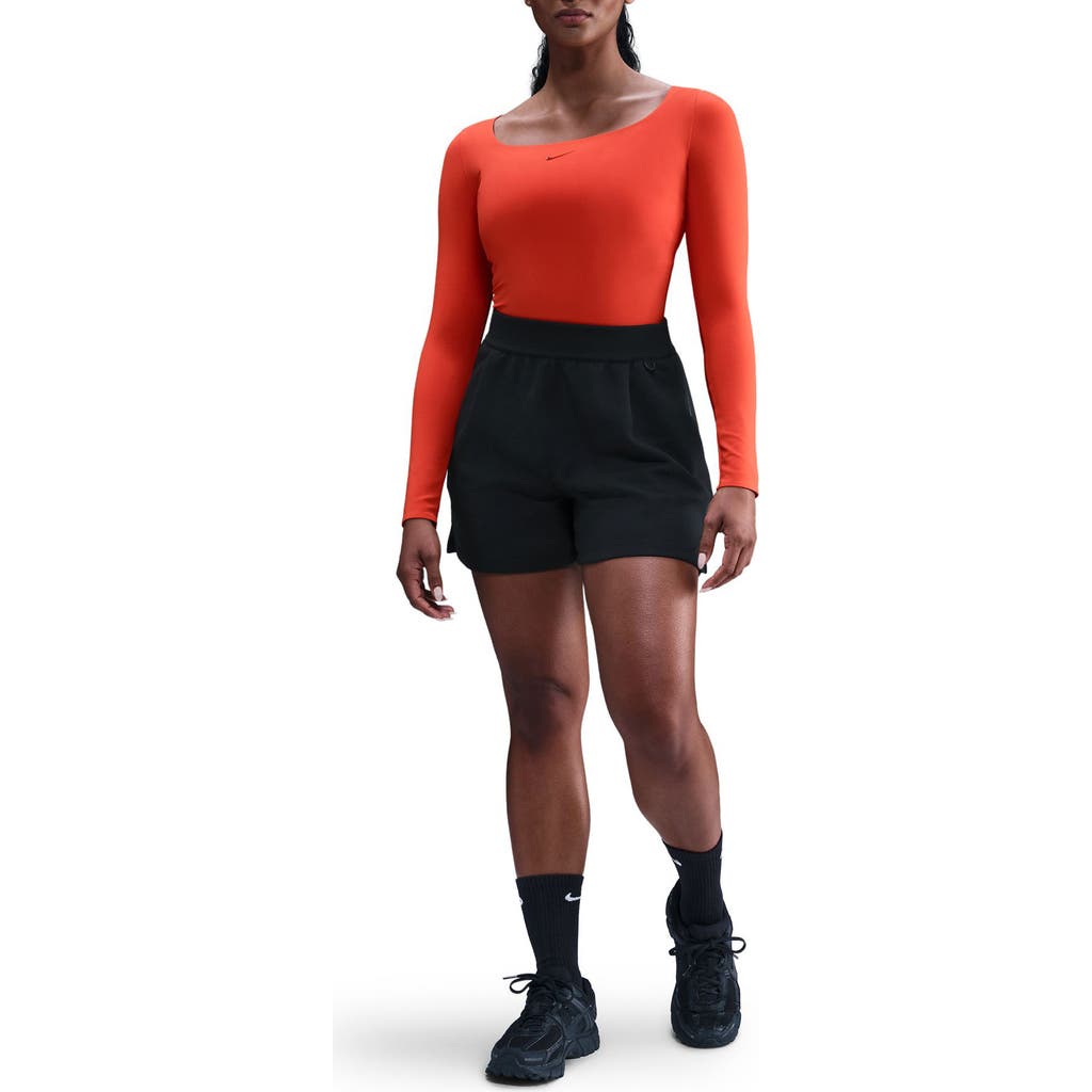 Nike Dri-fit Long Sleeve Bodysuit In Gold