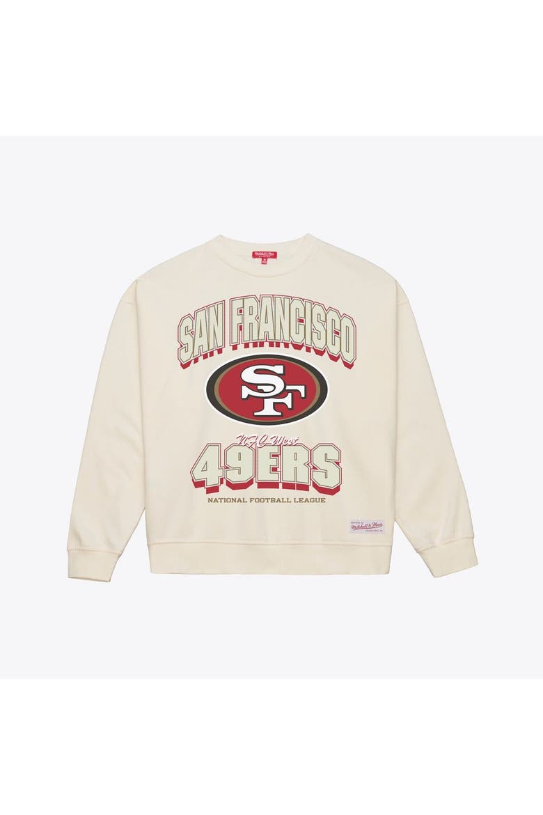 Women's  Mitchell & Ness  Cream San Francisco 49ers Tonal Arch Sweatshirt, Alternate, color, Cream