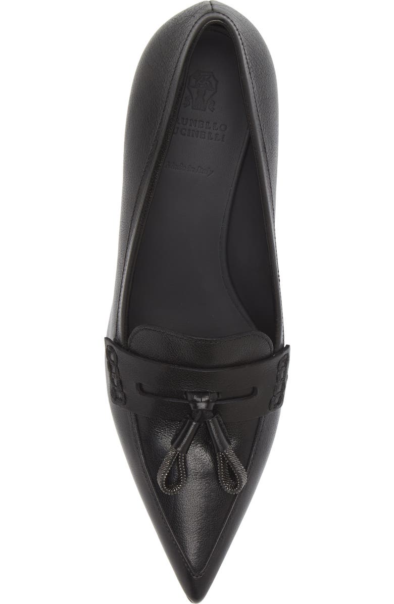 Brunello Cucinelli Monili Tassel Kitten Heel Pump, Alternate, color,