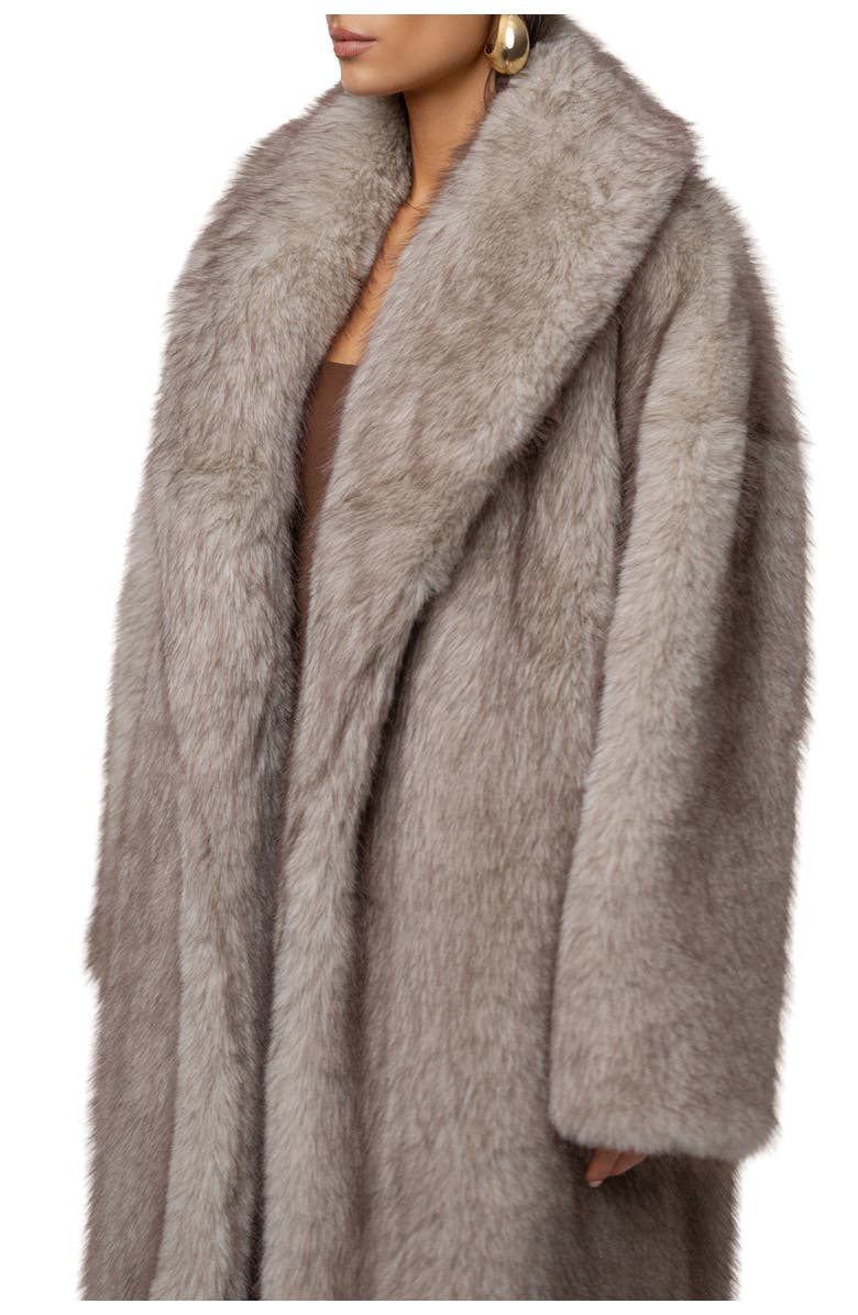 JLUXLABEL Aspen Days Faux Fur Coat, Alternate, color, Ivory/Brown