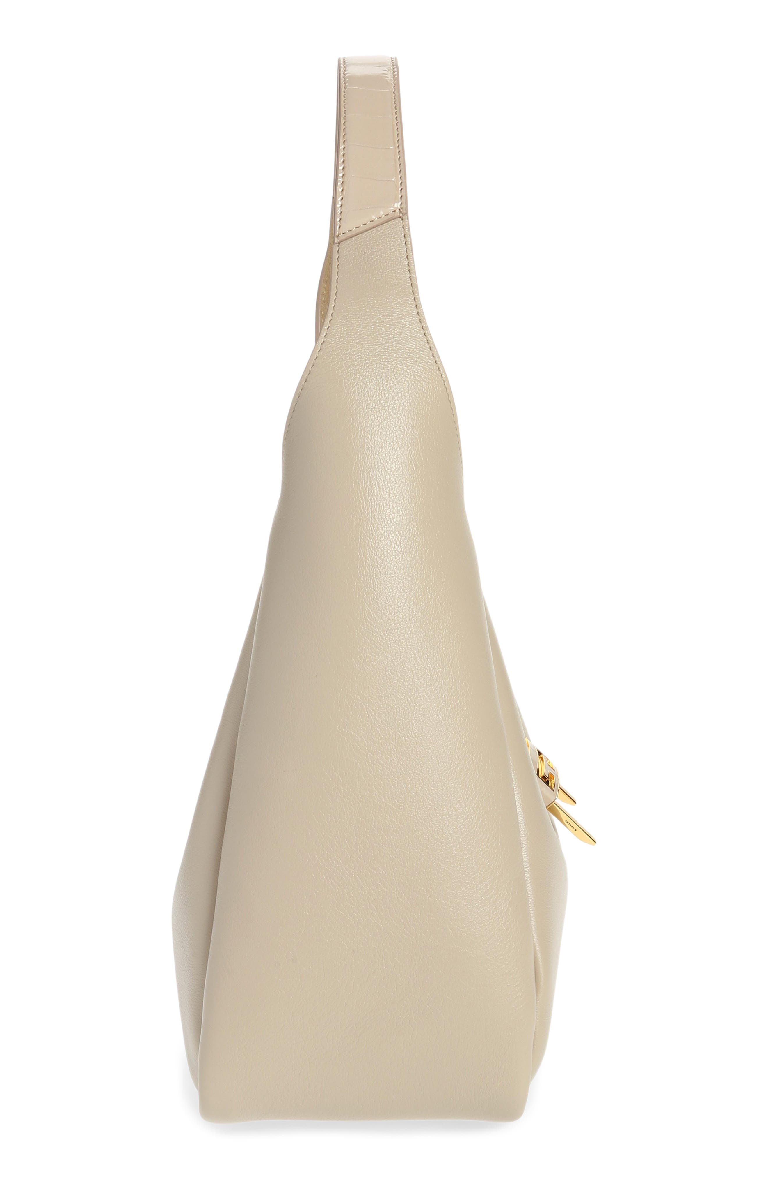 Medium G-Lock Leather Hobo Bag, Alternate, color, NATURAL BEIGE
