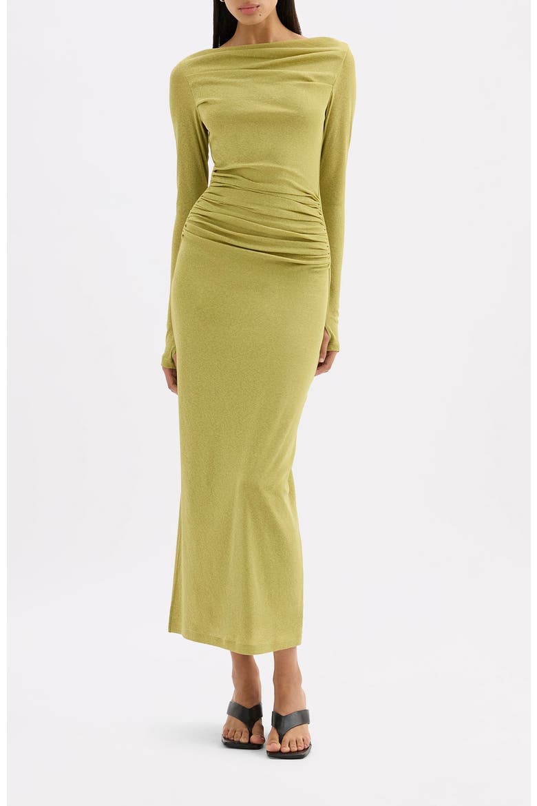 Zelda Mesh Maxi Dress, Alternate, color, Wasabi