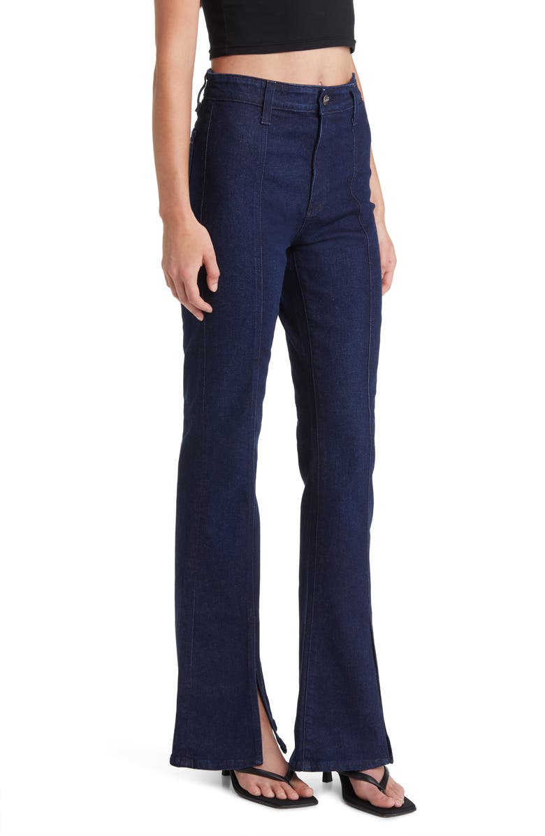 AG x EmRata Anisten Seamed Flare Jeans, Alternate, color, Subway