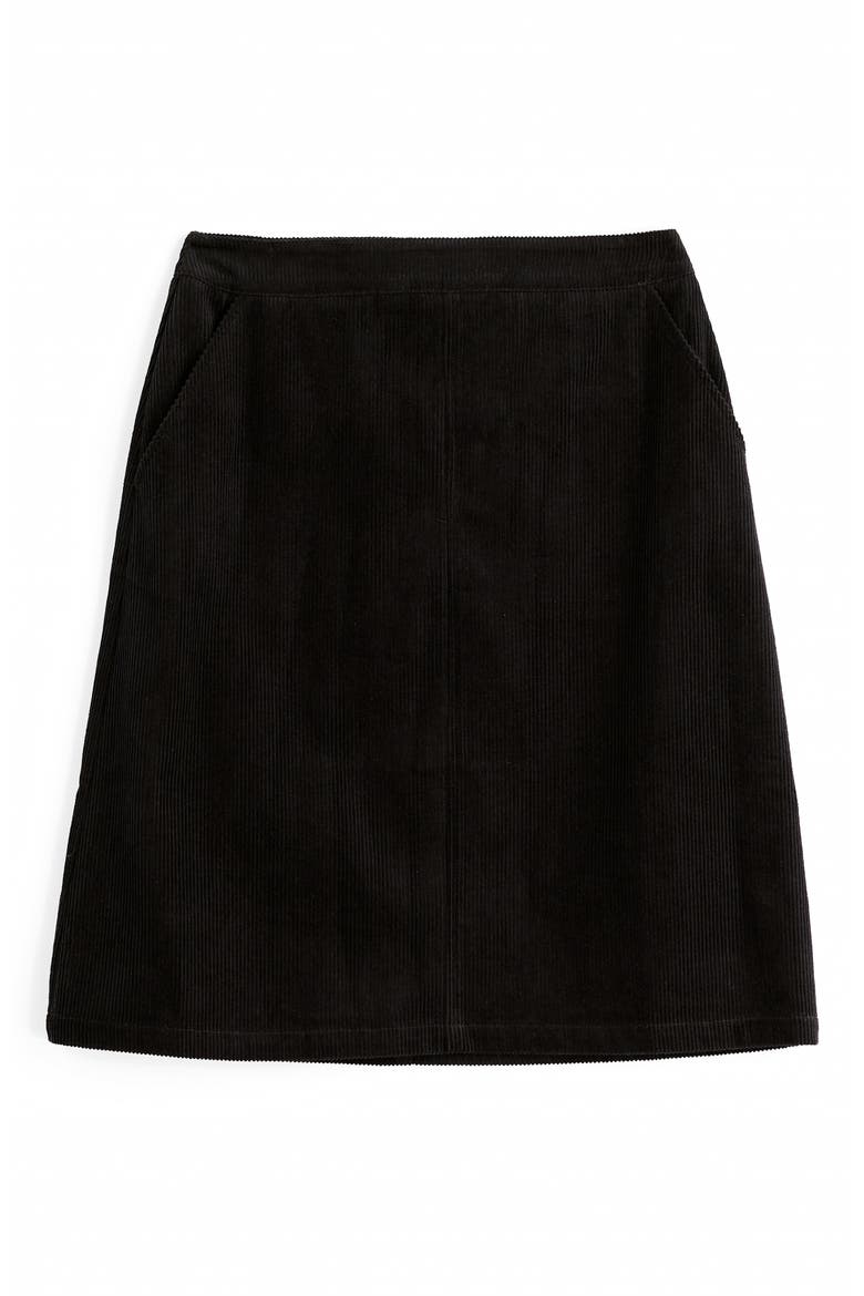 Dovetail Organic Cotton Corduroy Skirt, Alternate, color, ONYX
