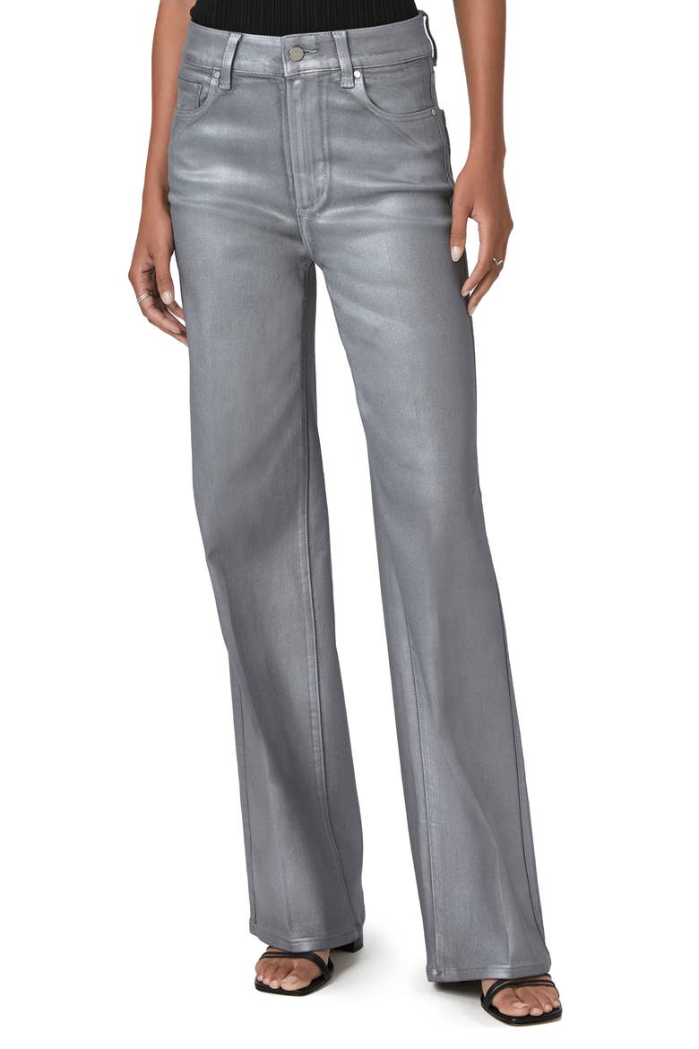 Sasha Coated High Waist Wide Leg Jeans, Main, color, SILVER SHIMMER LUXE COATING