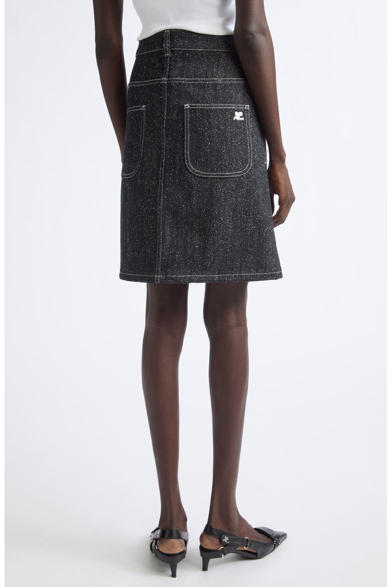 Denim Tweed Pencil Skirt, Alternate, color, BLACK/ HERITAGE WHITE