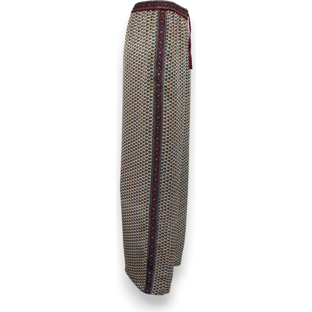 Monzlapur Embossed Botanic Crepe Pant In Brown