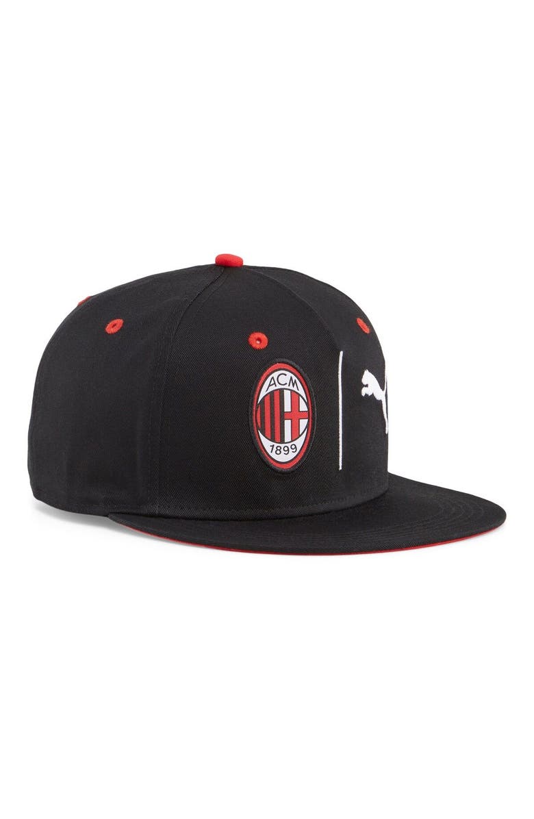 PUMA Men's Puma  Black AC Milan Fan Snapback Hat, Main, color, 