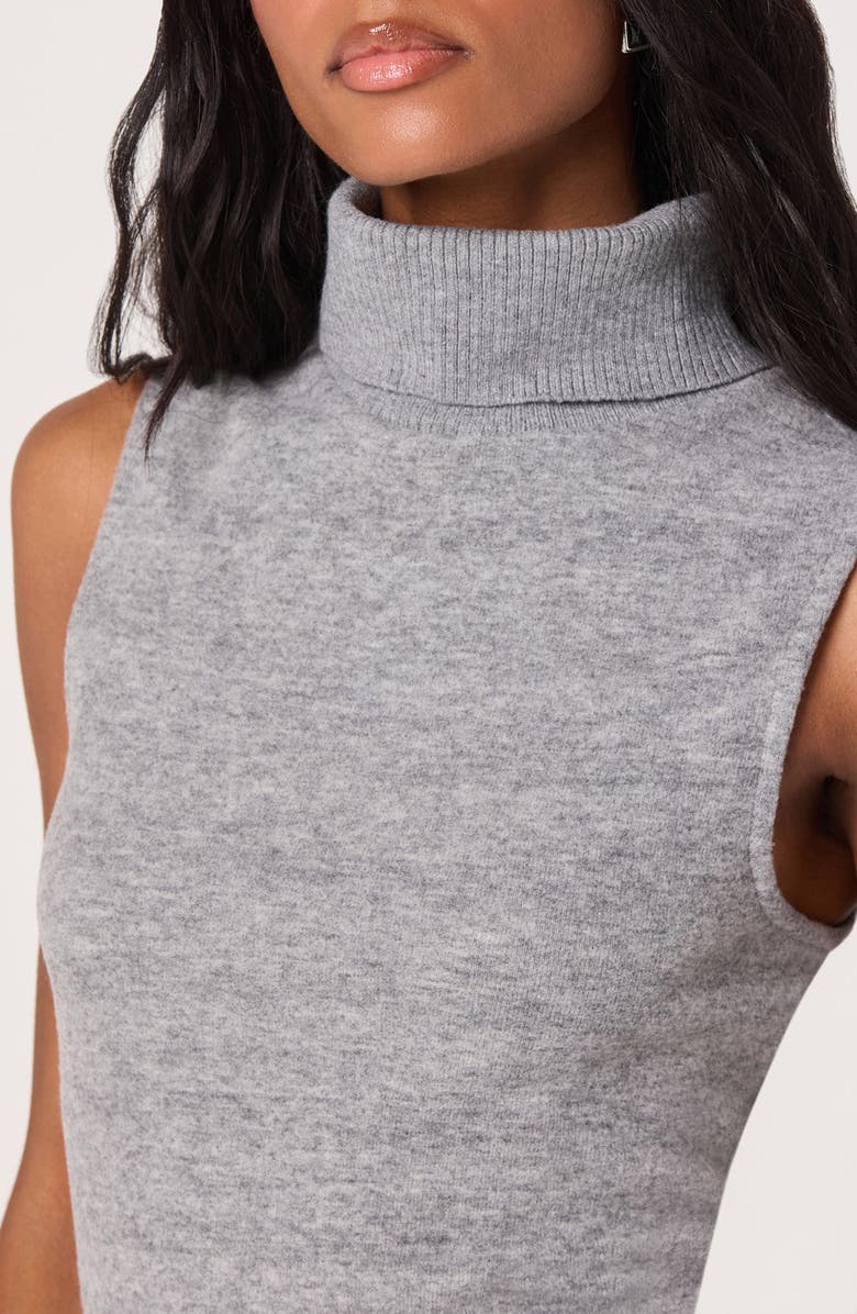 ASTR the Label Sleeveless Turtleneck Sweater, Alternate, color, Charcoal
