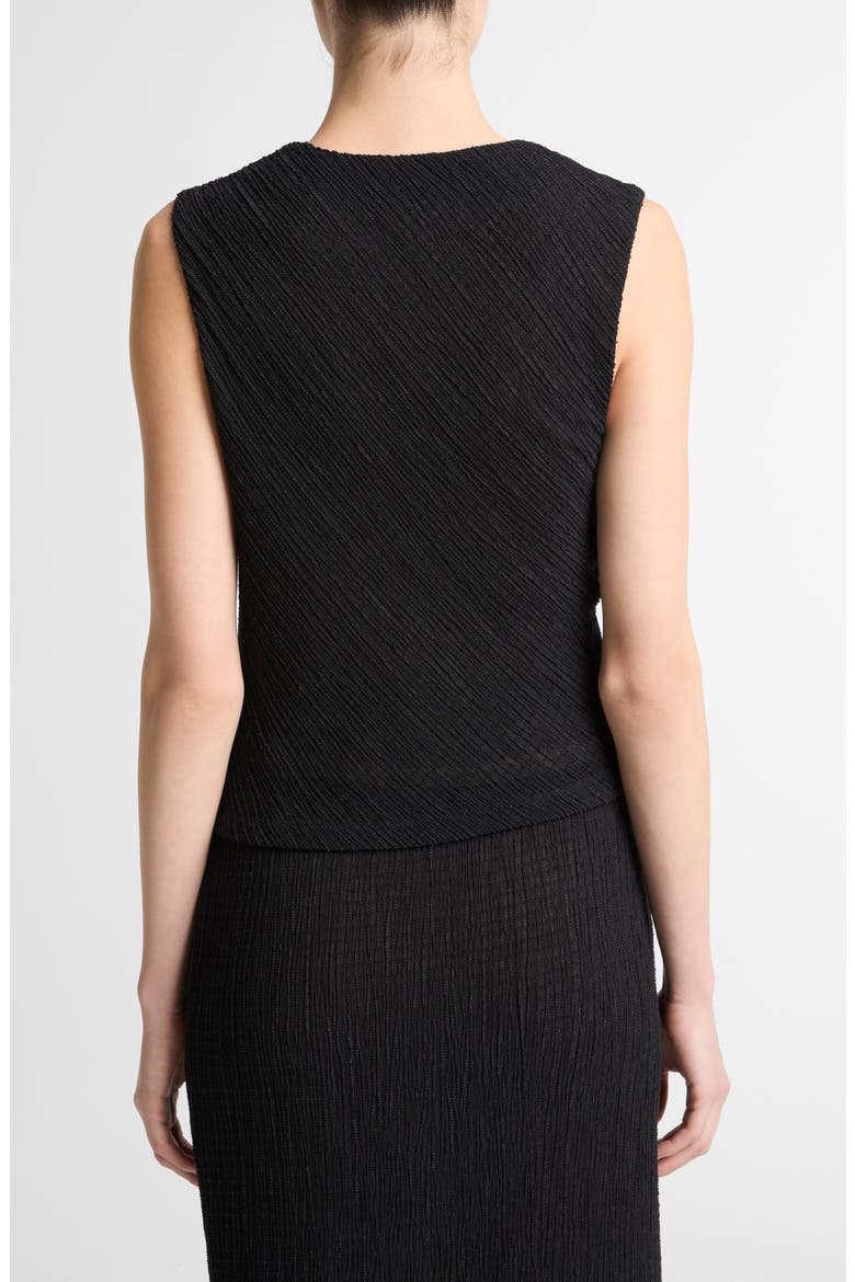 Shadow Grid Cowl Neck Sleeveless Top, Alternate, color, BLACK
