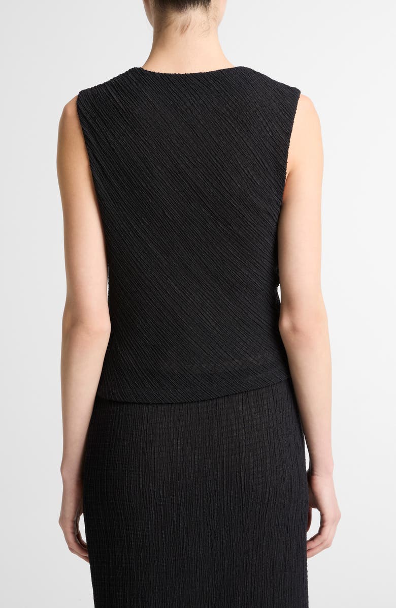 Vince Shadow Grid Cowl Neck Sleeveless Top, Alternate, color, Black
