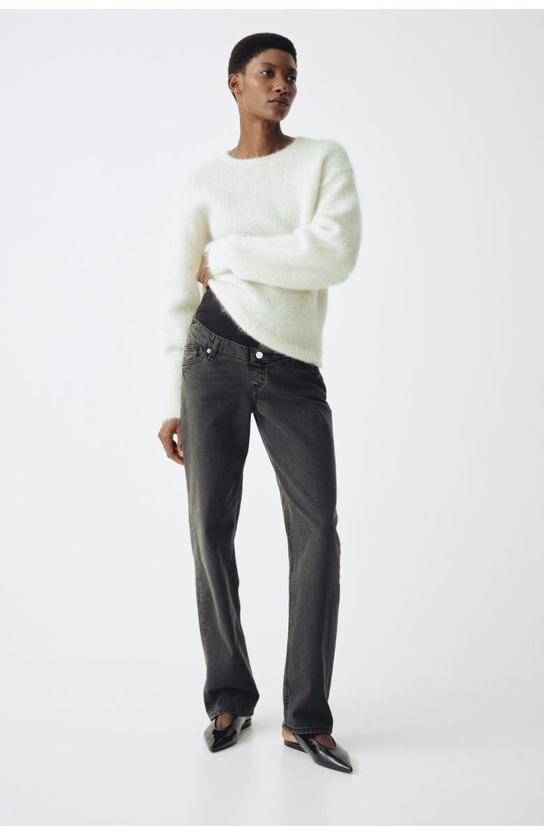 H&M Mama Straight Jeans, Alternate, color, Dark Denim Gray