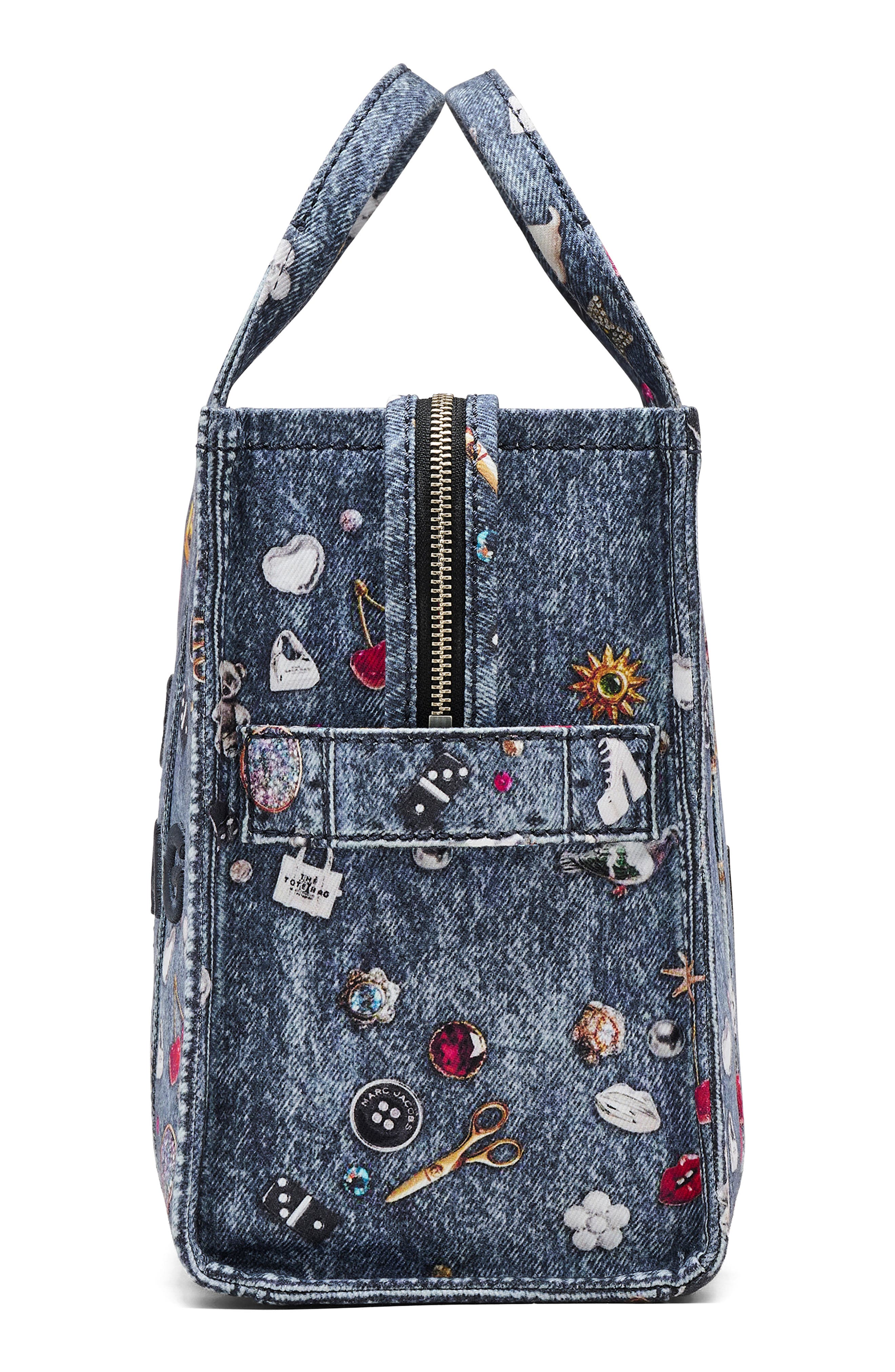 Marc Jacobs The Trompe l
Oeil Trinket Canvas Medium Tote Bag, Alternate, color, Medium Wash Multi