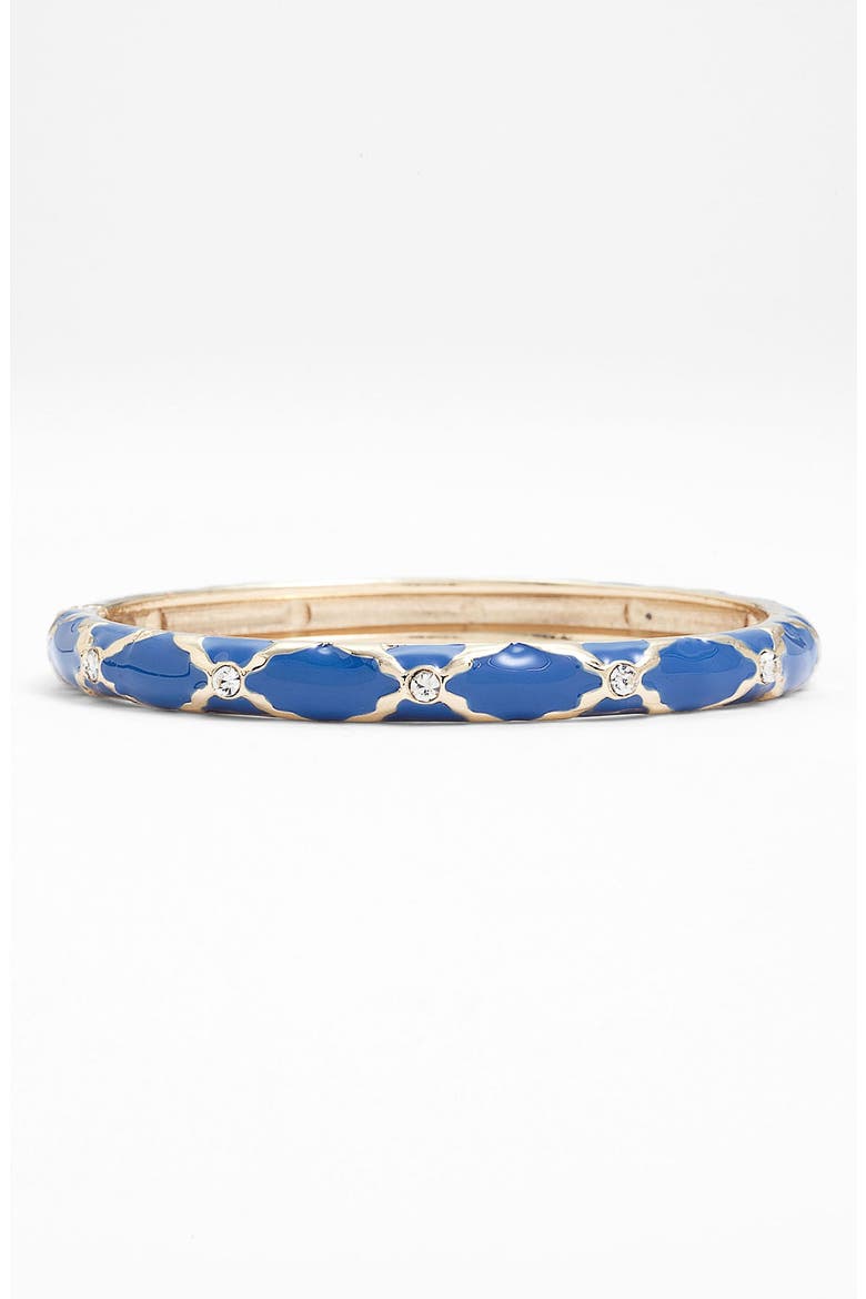 Small Crystal Detail Hinged Bangle, Main, color, CRUISE BLUE/ GOLD