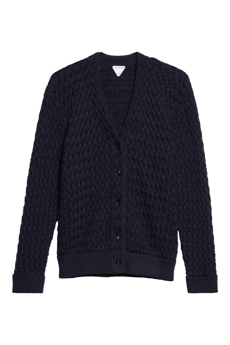Intrecciato Wool Cable Stitch Cardigan, Main, color, 4071 MIDNIGHT BLUE