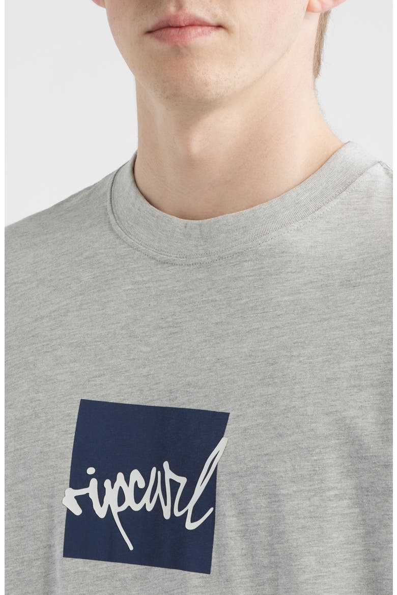 Rip Script Icon Organic Cotton Graphic T-Shirt, Alternate, color, GREY MARLE