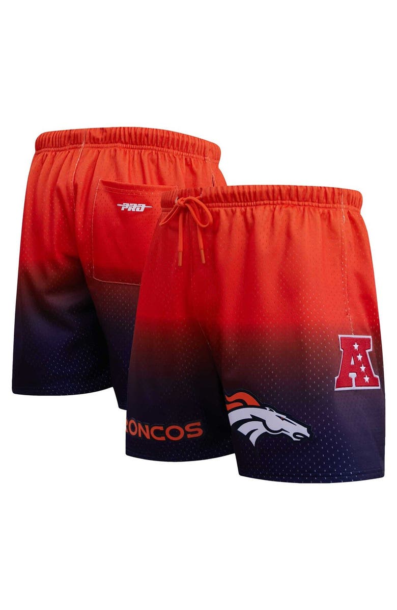 PRO STANDARD Men's Pro Standard Navy/Orange Denver Broncos Ombre Mesh Shorts, Main, color, Navy
