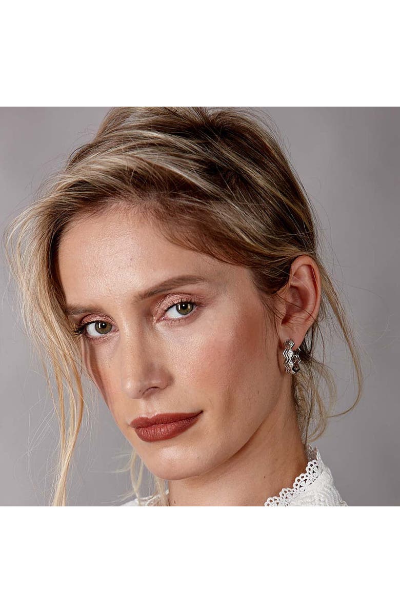 Lucy Quartermaine Art Deco Triangle Hoops, Alternate, color, Sterling Silver