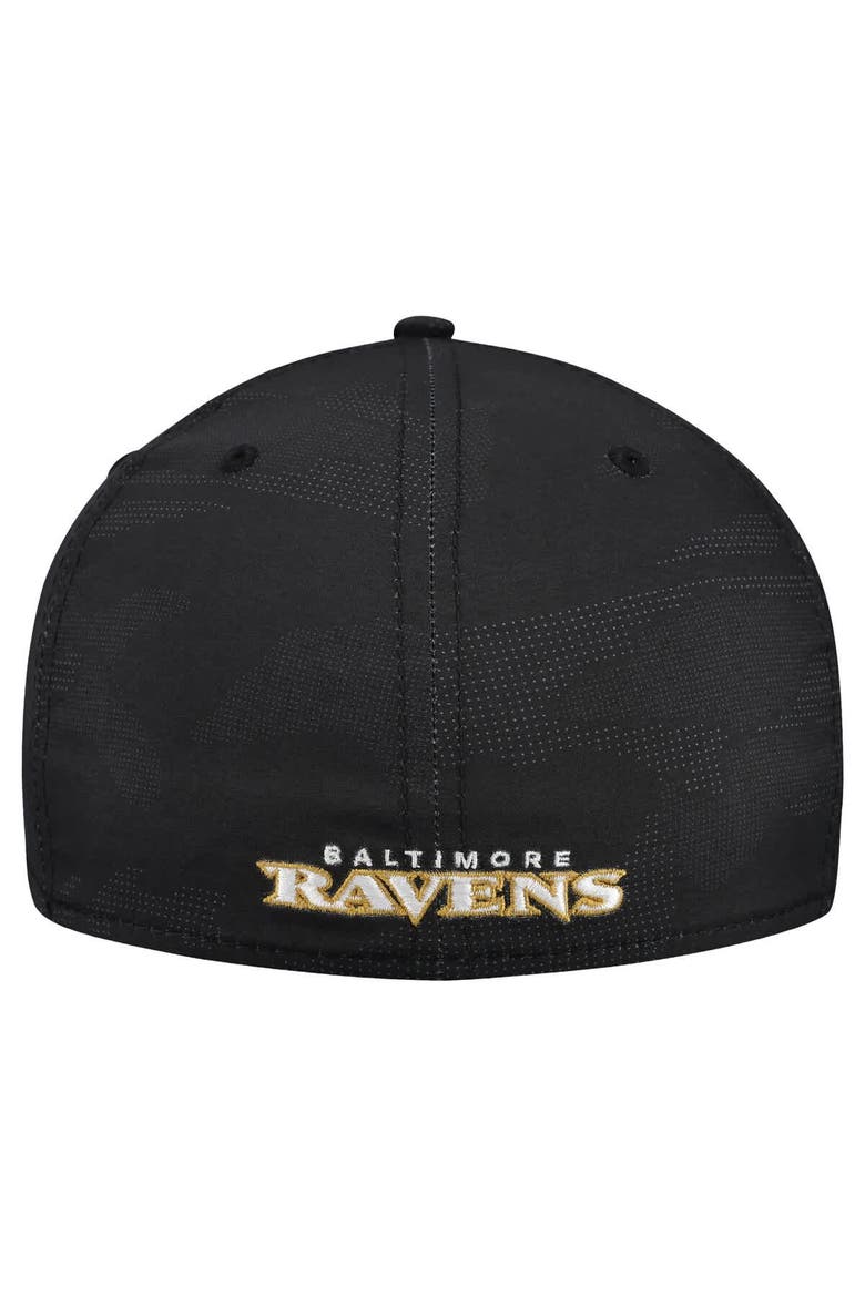 Men's New Era  Black Baltimore Ravens Tonal Camo 39THIRTY Stretch Fit Hat, Alternate, color, Black