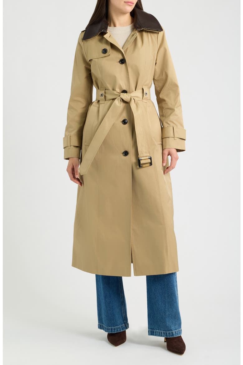 Double Breasted Trench Coat, Main, color, KHAKI