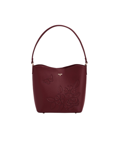 Floral Applique Margot Bucket Purse