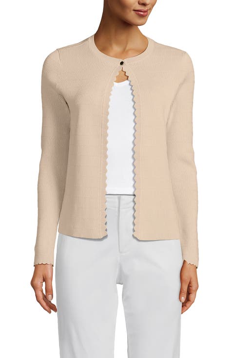 Blend Scallop Edge Fitted Cardigan Sweater